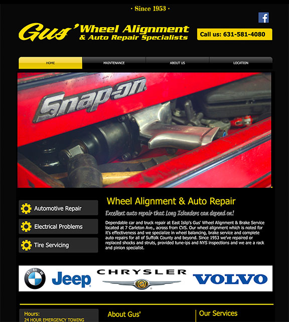 Web design for Tire Shop